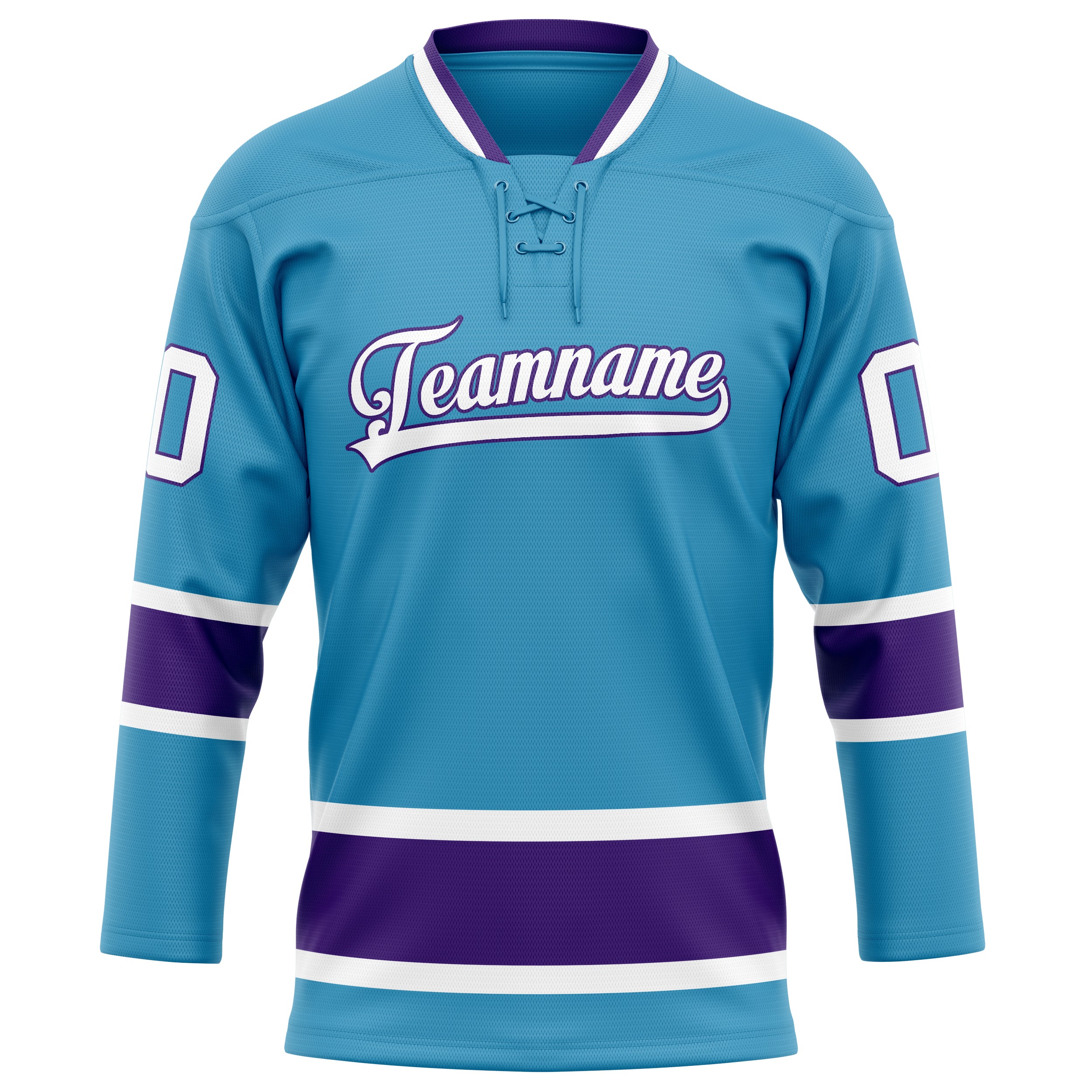 Personalized Panther & Blue Purple Solid Colour Hockey Jersey