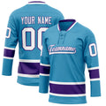 Personalized Panther & Blue Purple Solid Colour Hockey Jersey