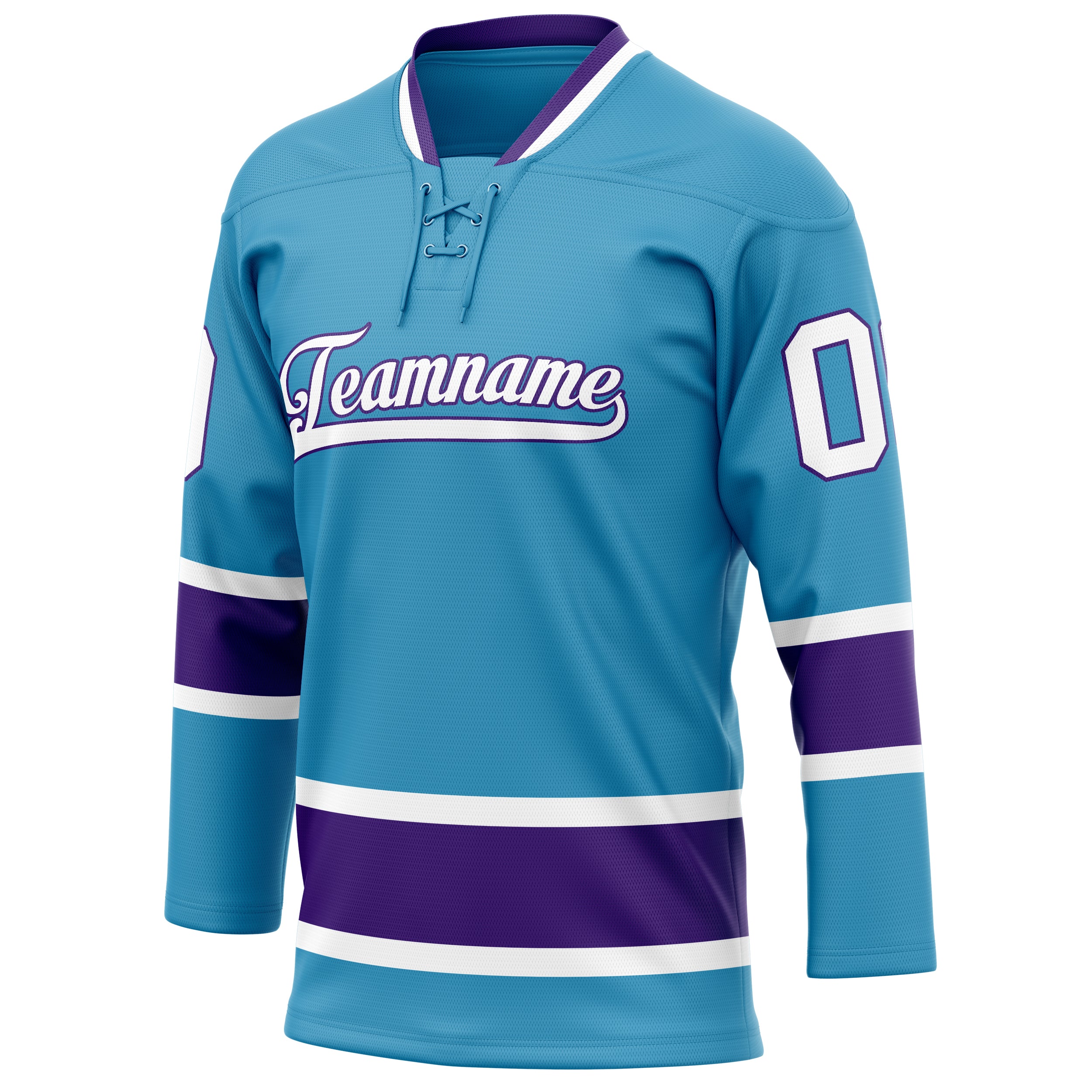 Personalized Panther & Blue Purple Solid Colour Hockey Jersey