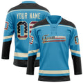 Personalized Panther & Blue Black Solid Colour Hockey Jersey