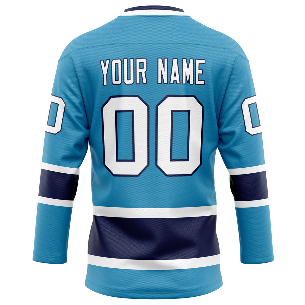 Personalized Panther & Blue Navy Solid Colour Hockey Jersey