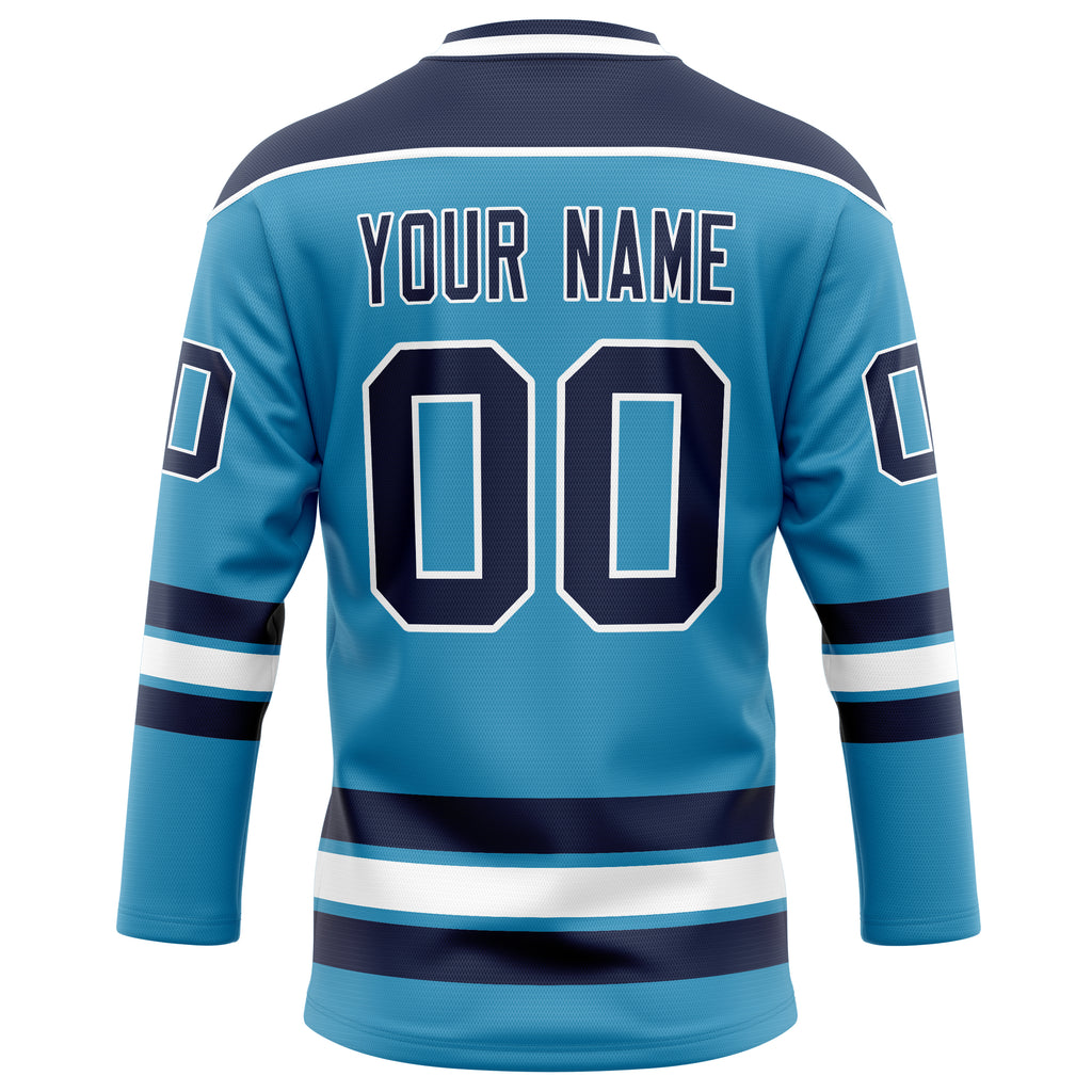 Personalized Panther & Blue Navy Solid Colour Hockey Jersey