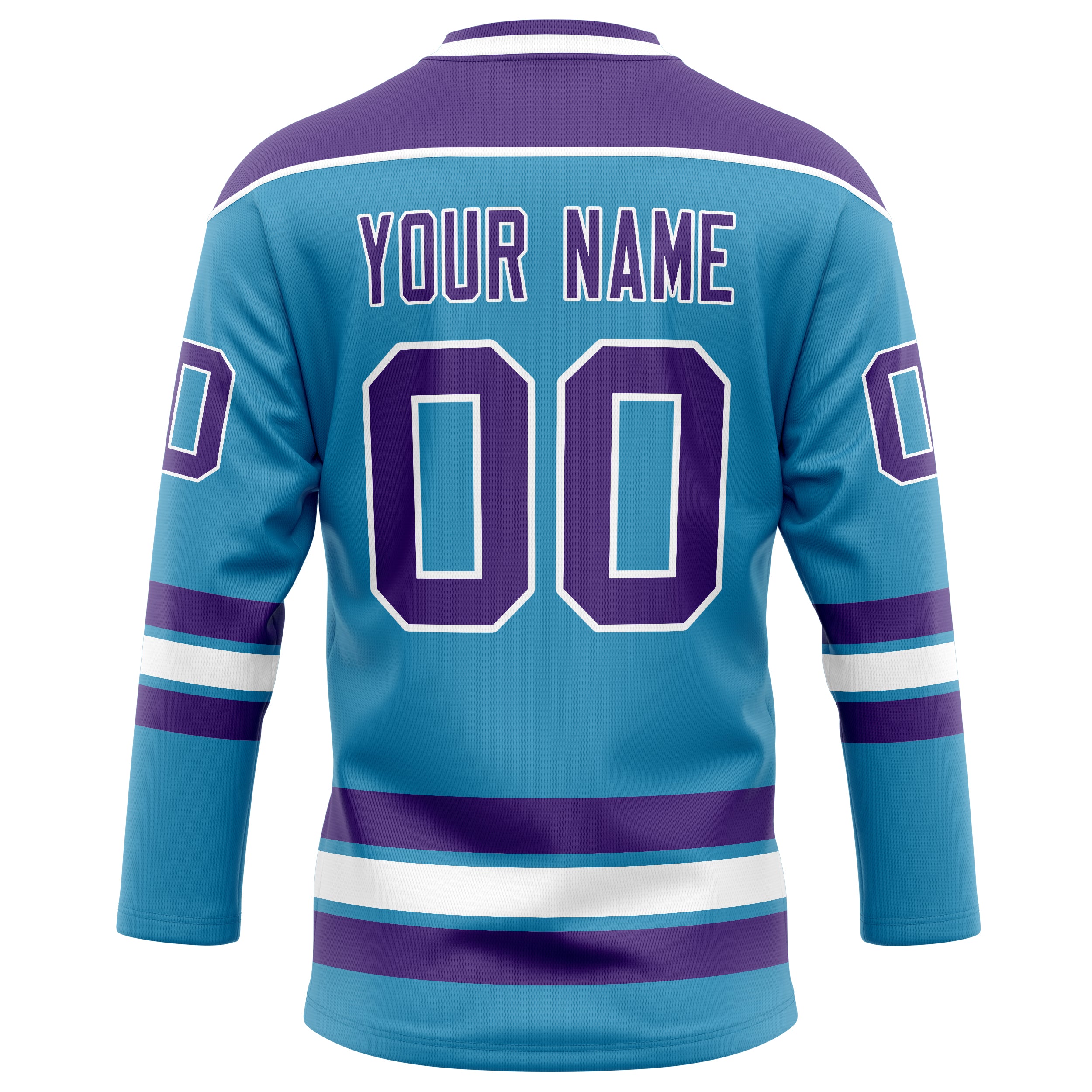 Personalized Panther & Blue Purple Solid Colour Hockey Jersey