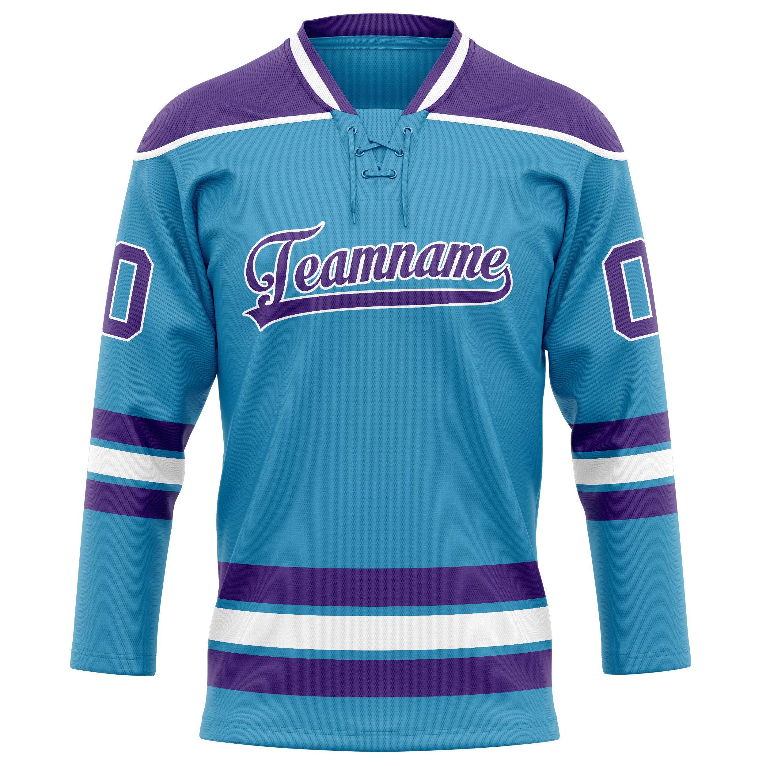 Personalized Panther & Blue Purple Solid Colour Hockey Jersey