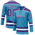 Personalized Panther & Blue Purple Solid Colour Hockey Jersey