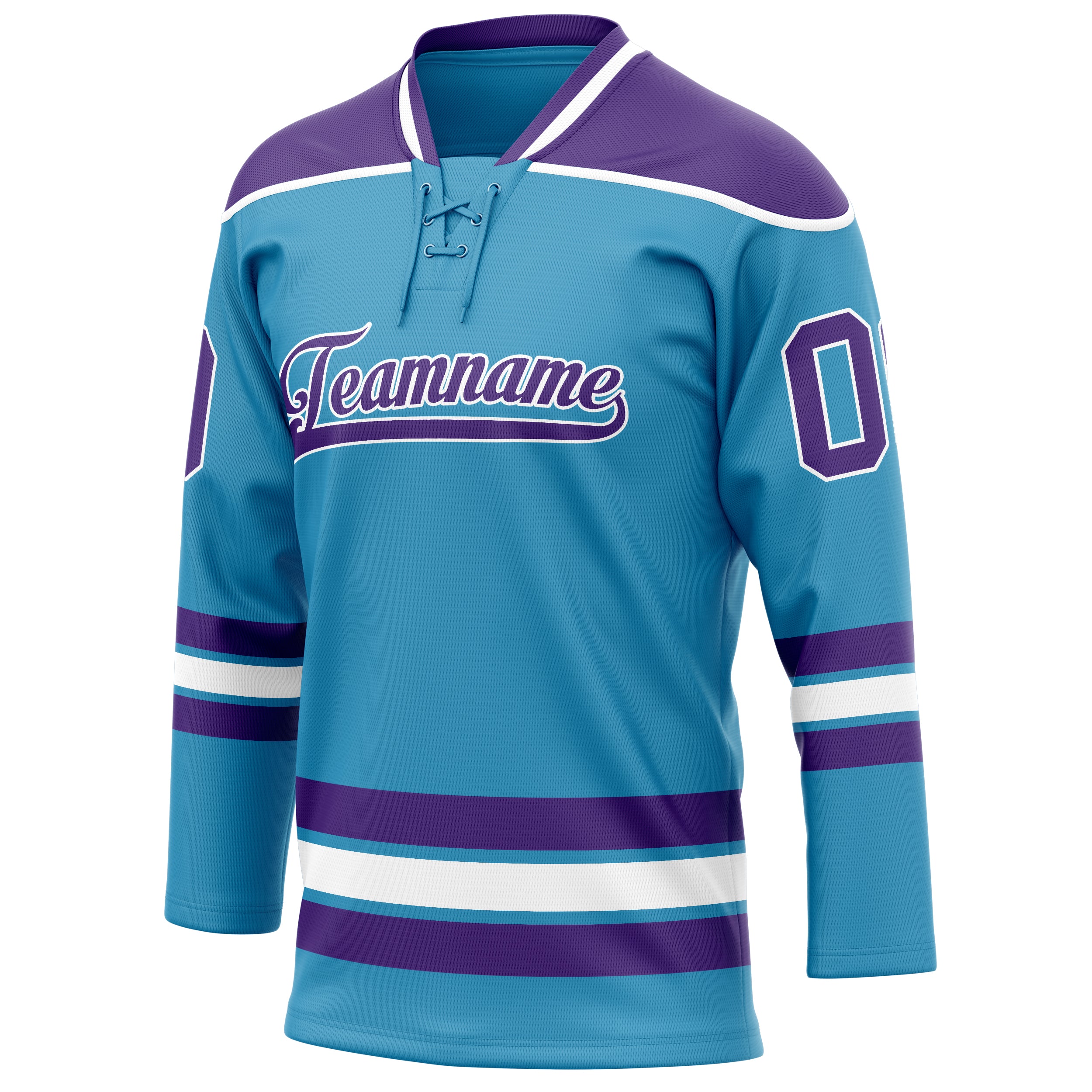 Personalized Panther & Blue Purple Solid Colour Hockey Jersey