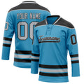 Personalized Panther & Blue Black Solid Colour Hockey Jersey