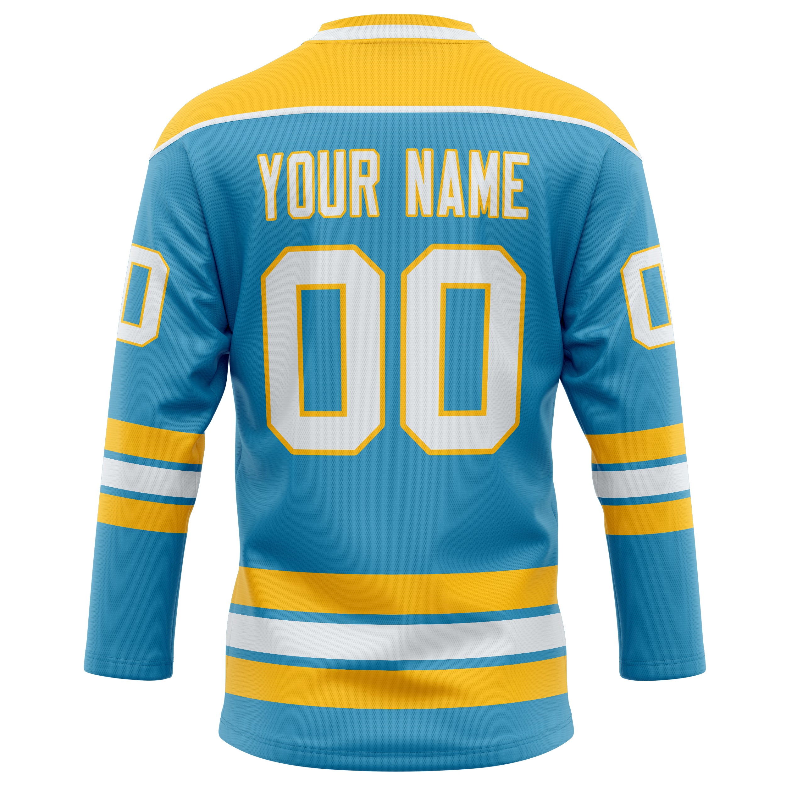 Personalized Panther & Blue Gold Solid Colour Hockey Jersey