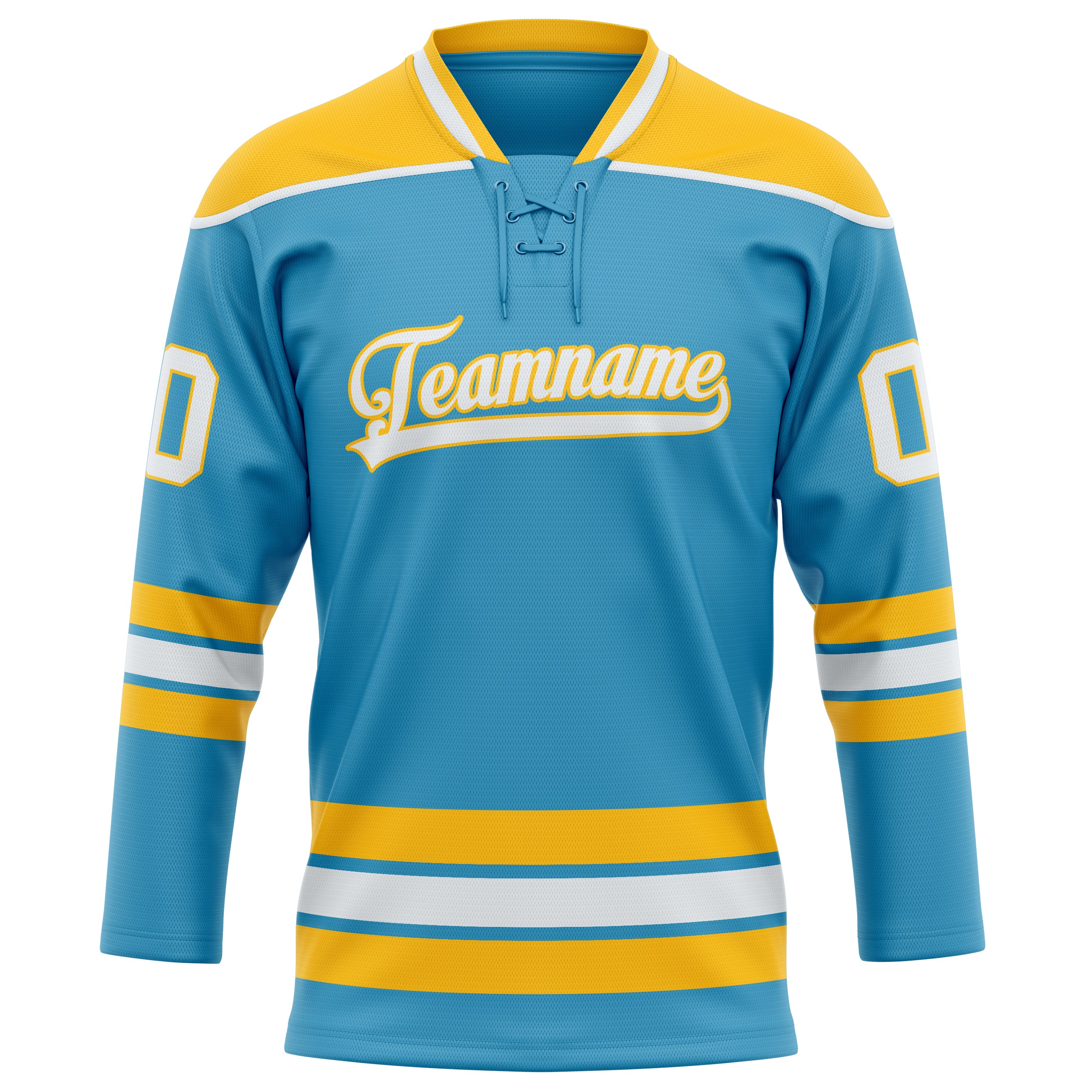 Personalized Panther & Blue Gold Solid Colour Hockey Jersey