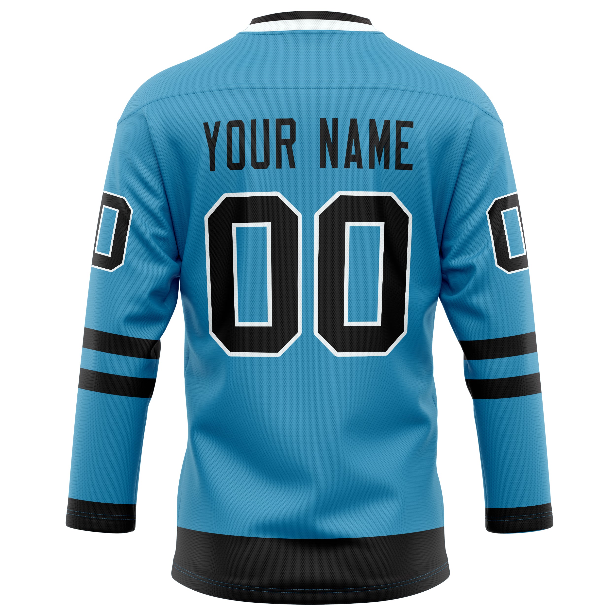 Personalized Panther & Blue Black Solid Colour Hockey Jersey