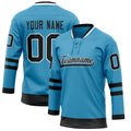Personalized Panther & Blue Black Solid Colour Hockey Jersey
