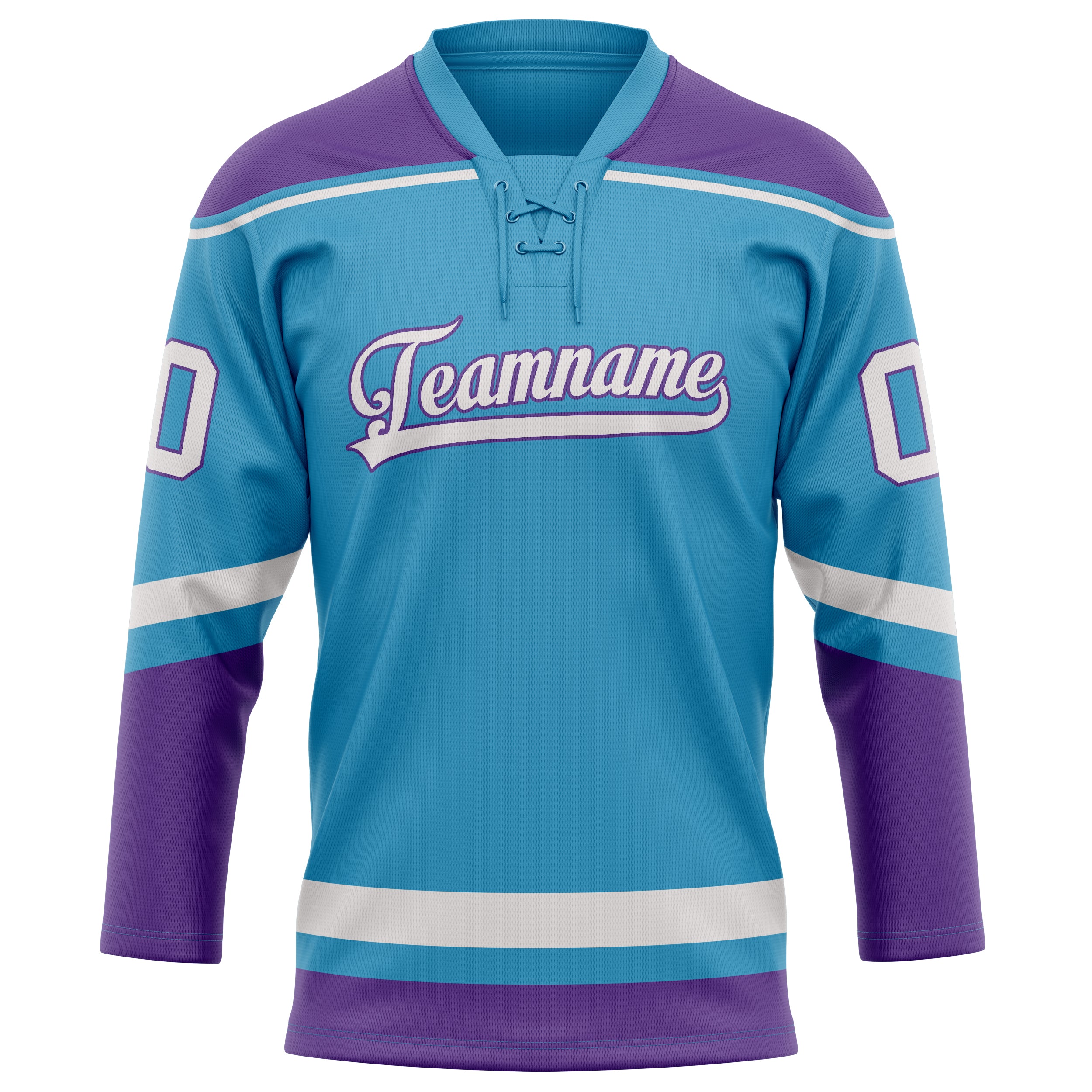 Personalized Panther & Blue Purple Solid Colour Hockey Jersey