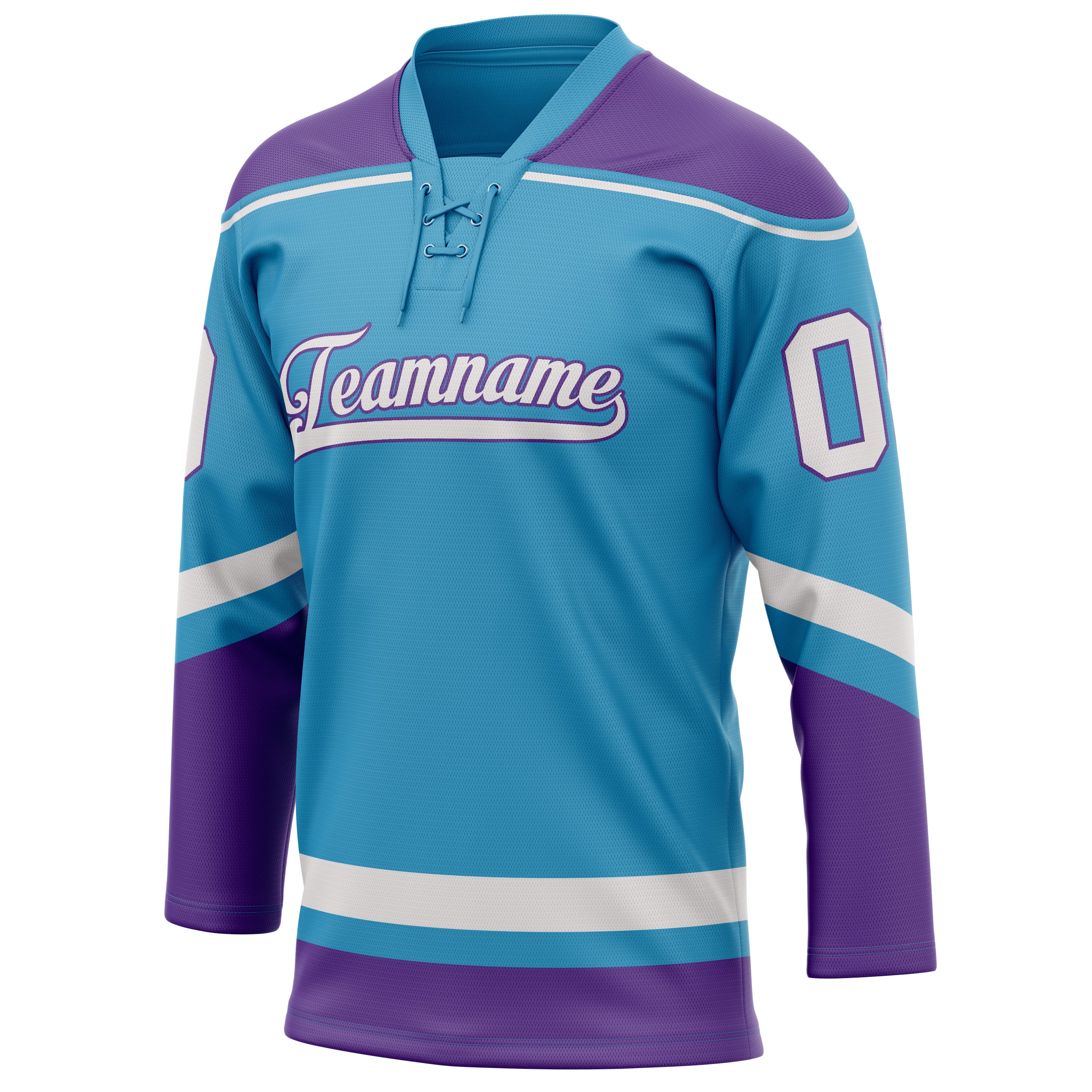 Personalized Panther & Blue Purple Solid Colour Hockey Jersey
