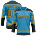 Personalized Panther & Blue Old Gold Solid Colour Hockey Jersey