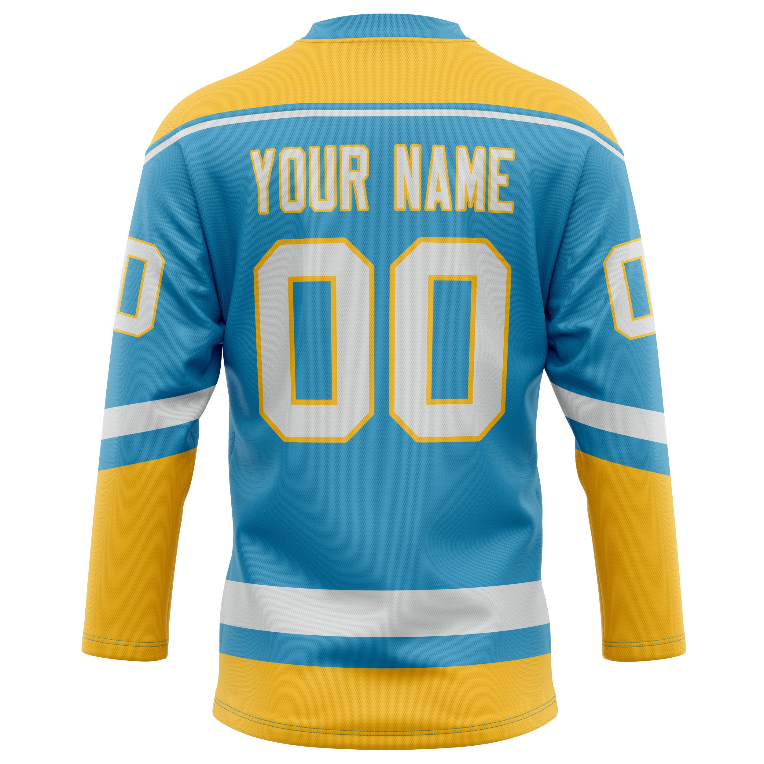Personalized Panther & Blue Gold Solid Colour Hockey Jersey