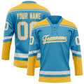 Personalized Panther & Blue Gold Solid Colour Hockey Jersey