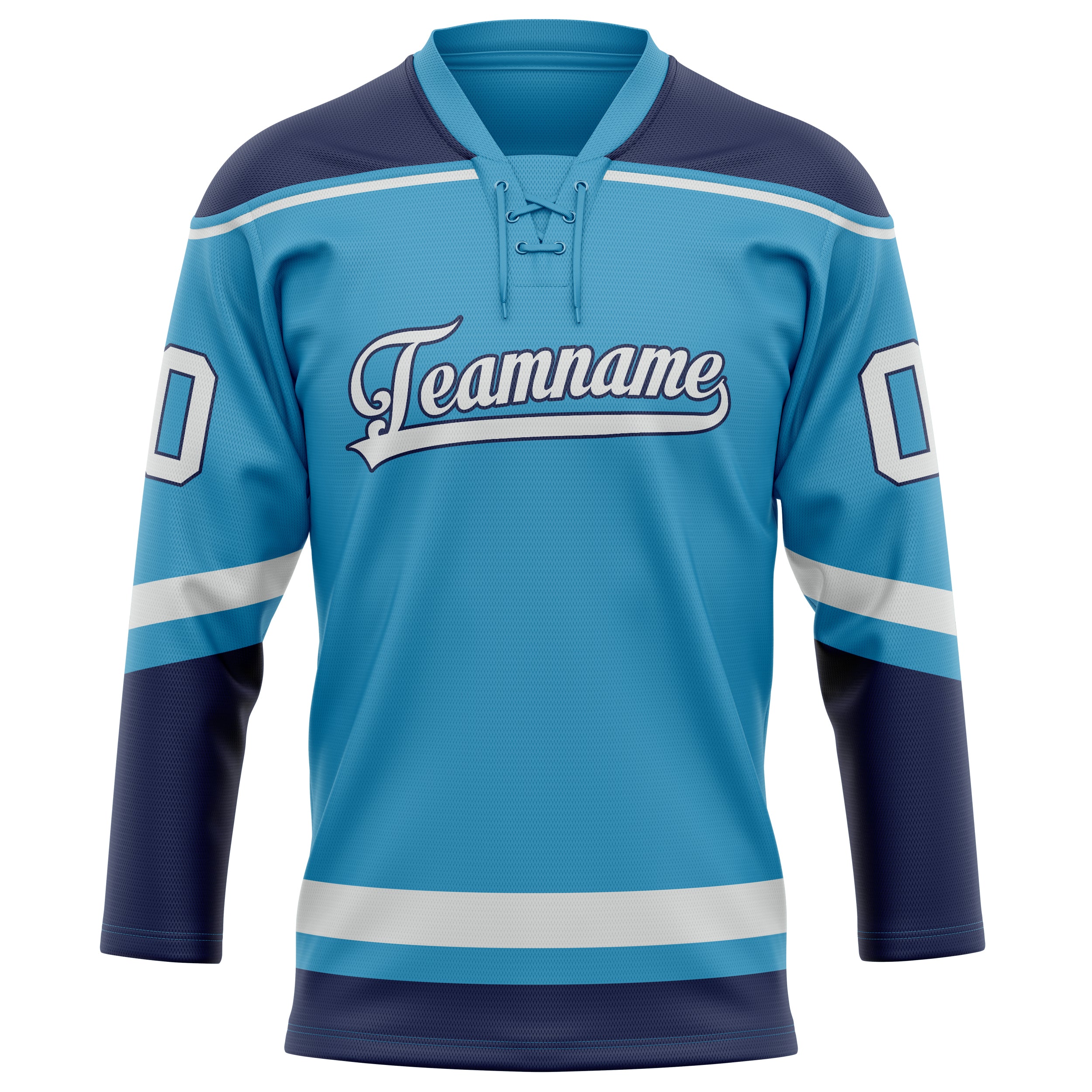 Personalized Panther & Blue Navy Solid Colour Hockey Jersey