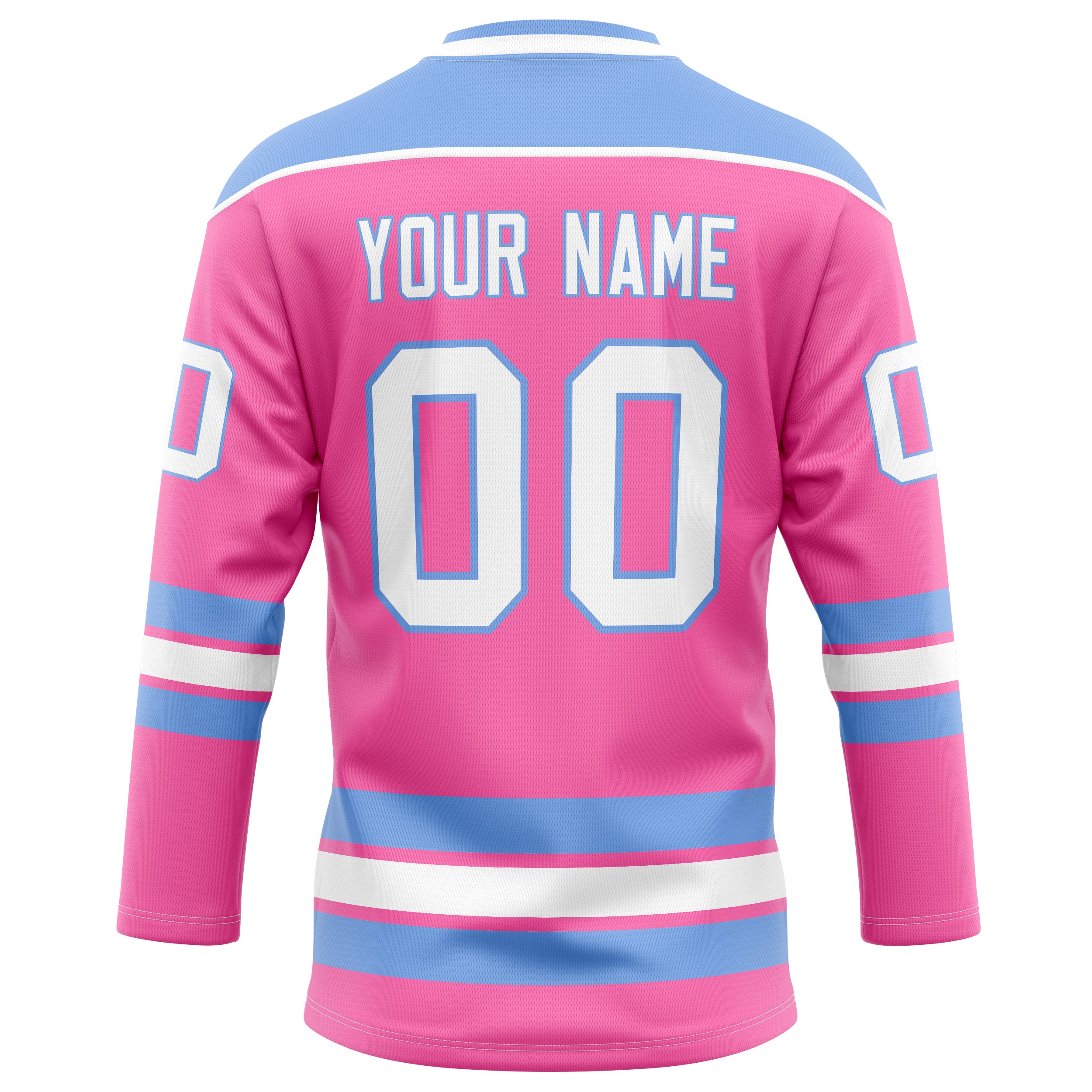 Personalized Pink & Light Blue Solid Colour Hockey Jersey