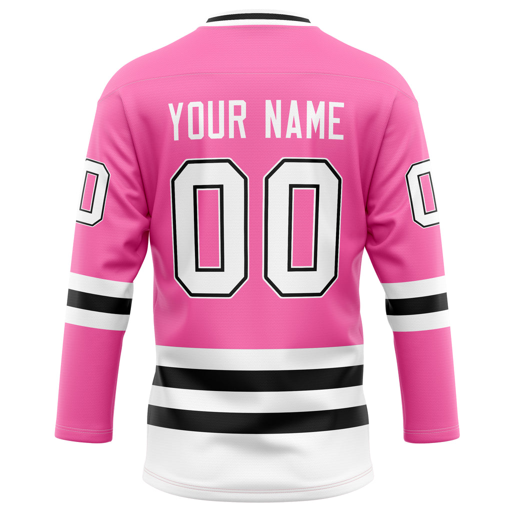 Personalized Pink & Black Solid Colour Hockey Jersey