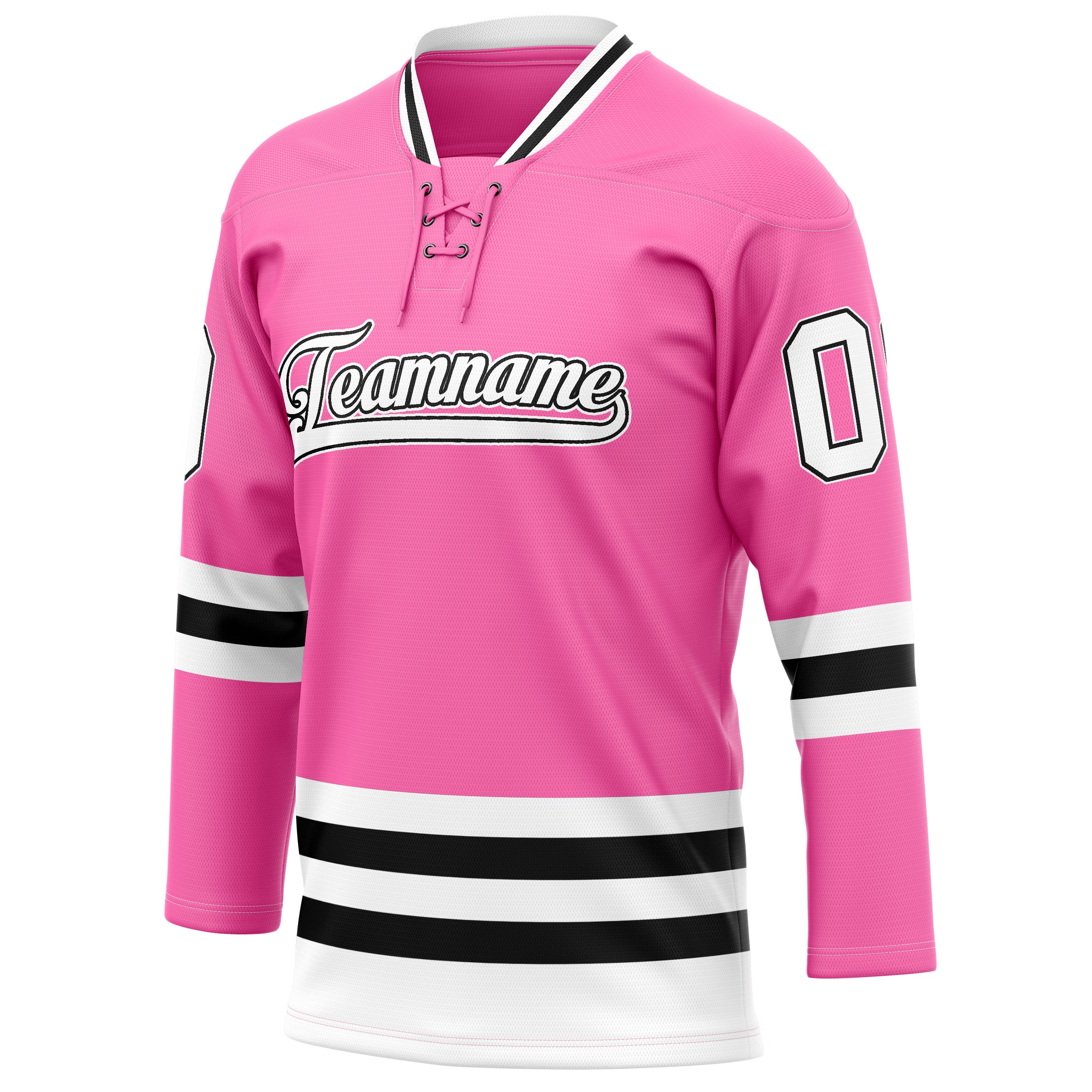 Personalized Pink & Black Solid Colour Hockey Jersey
