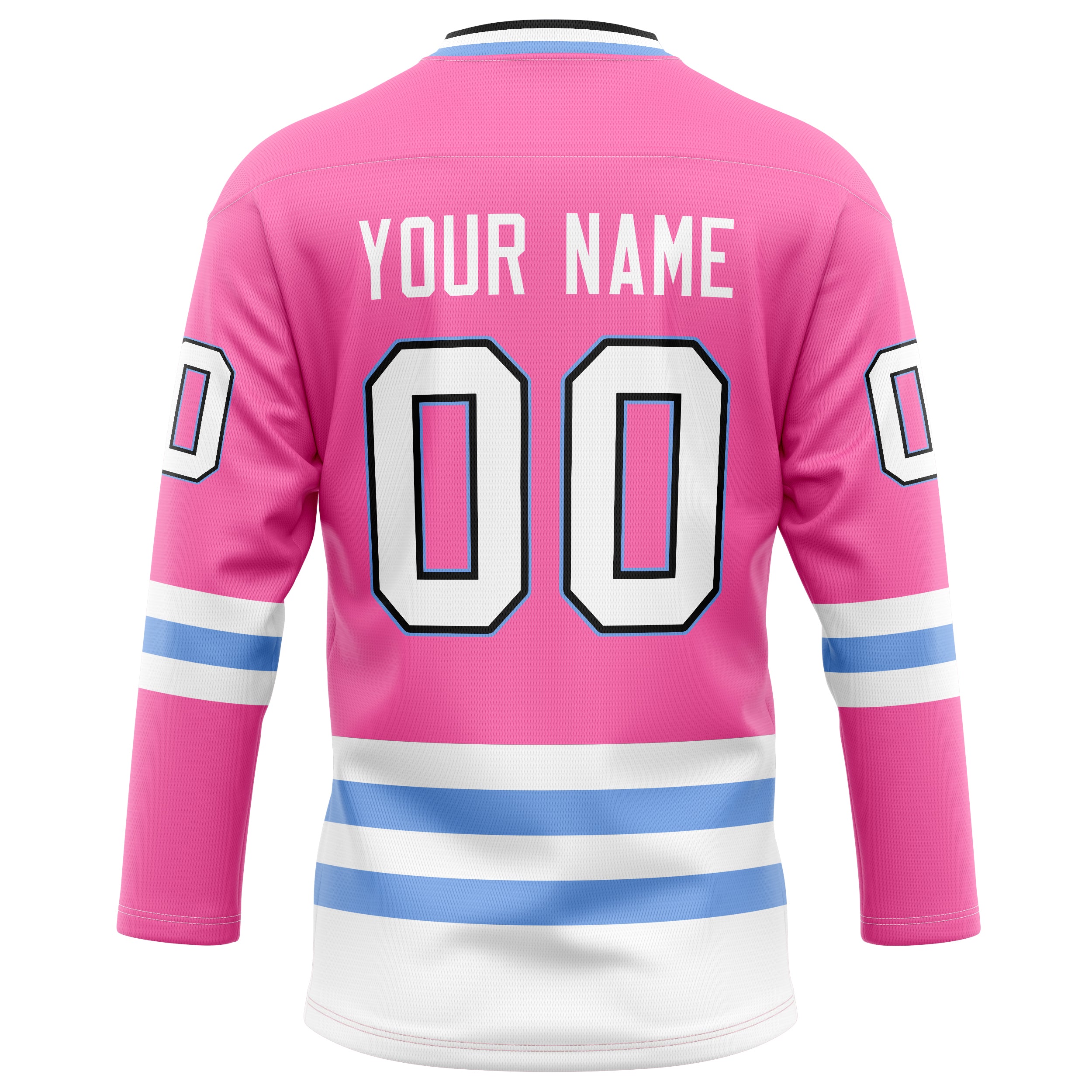 Personalized Pink & Light Blue Solid Colour Hockey Jersey