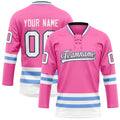 Personalized Pink & Light Blue Solid Colour Hockey Jersey