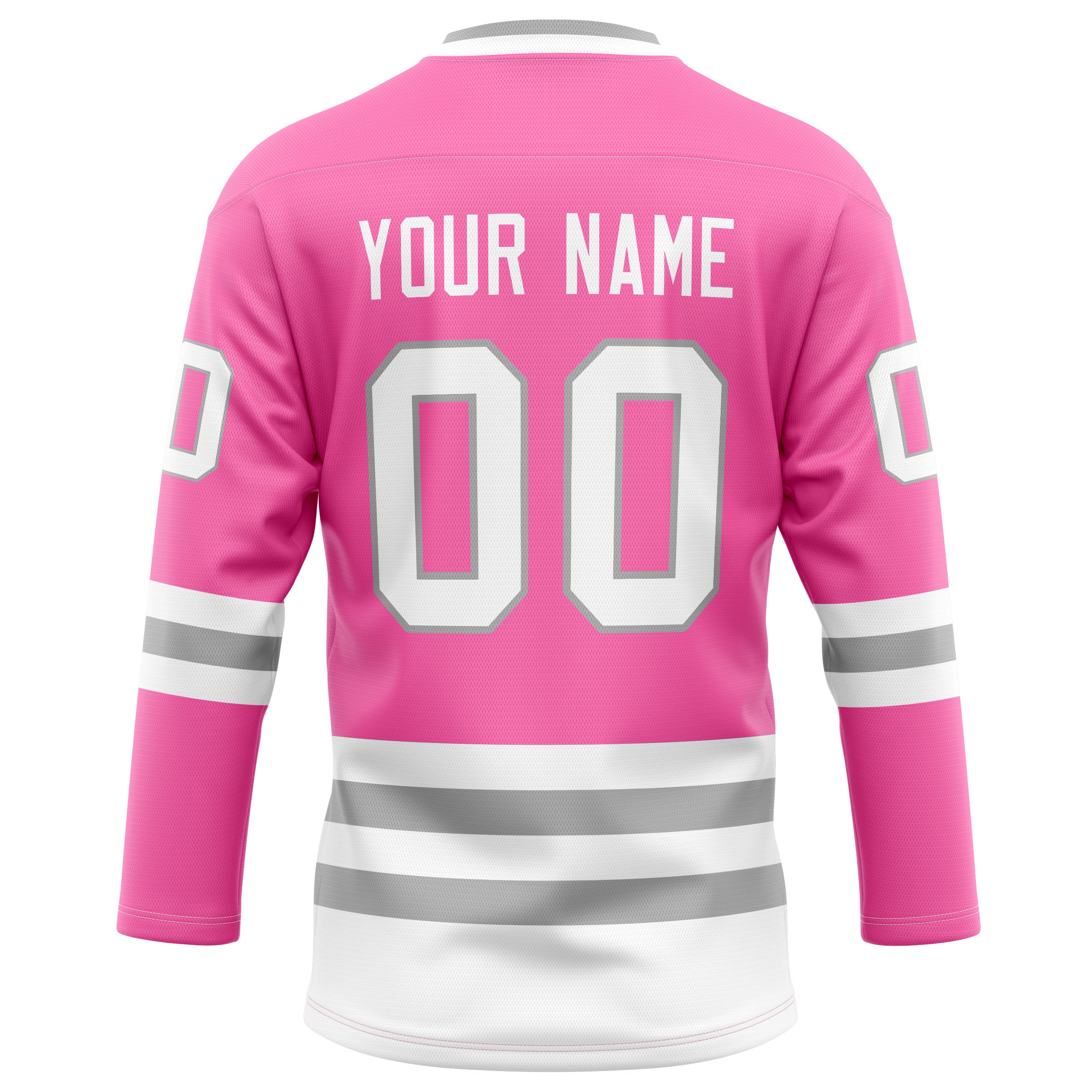 Personalized Pink & Gray Solid Colour Hockey Jersey