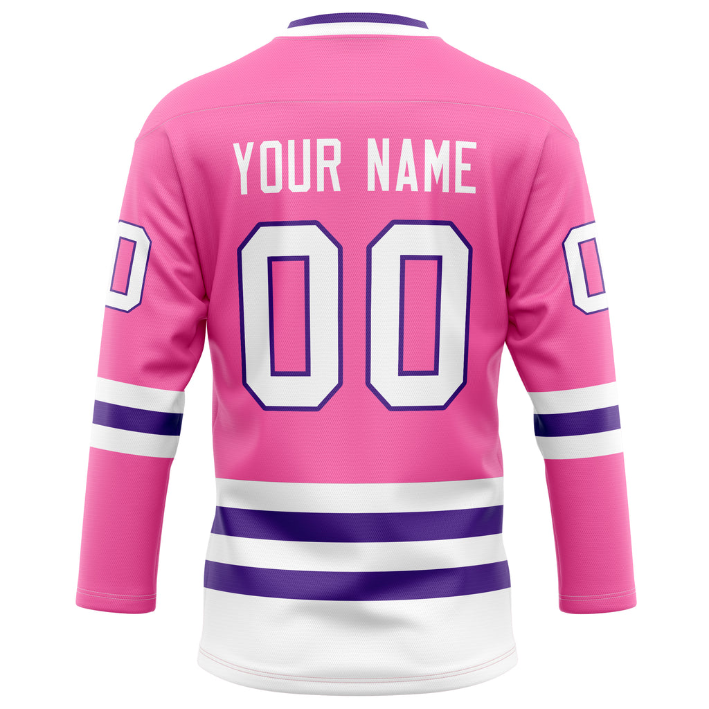 Personalized Pink & Purple Solid Colour Hockey Jersey