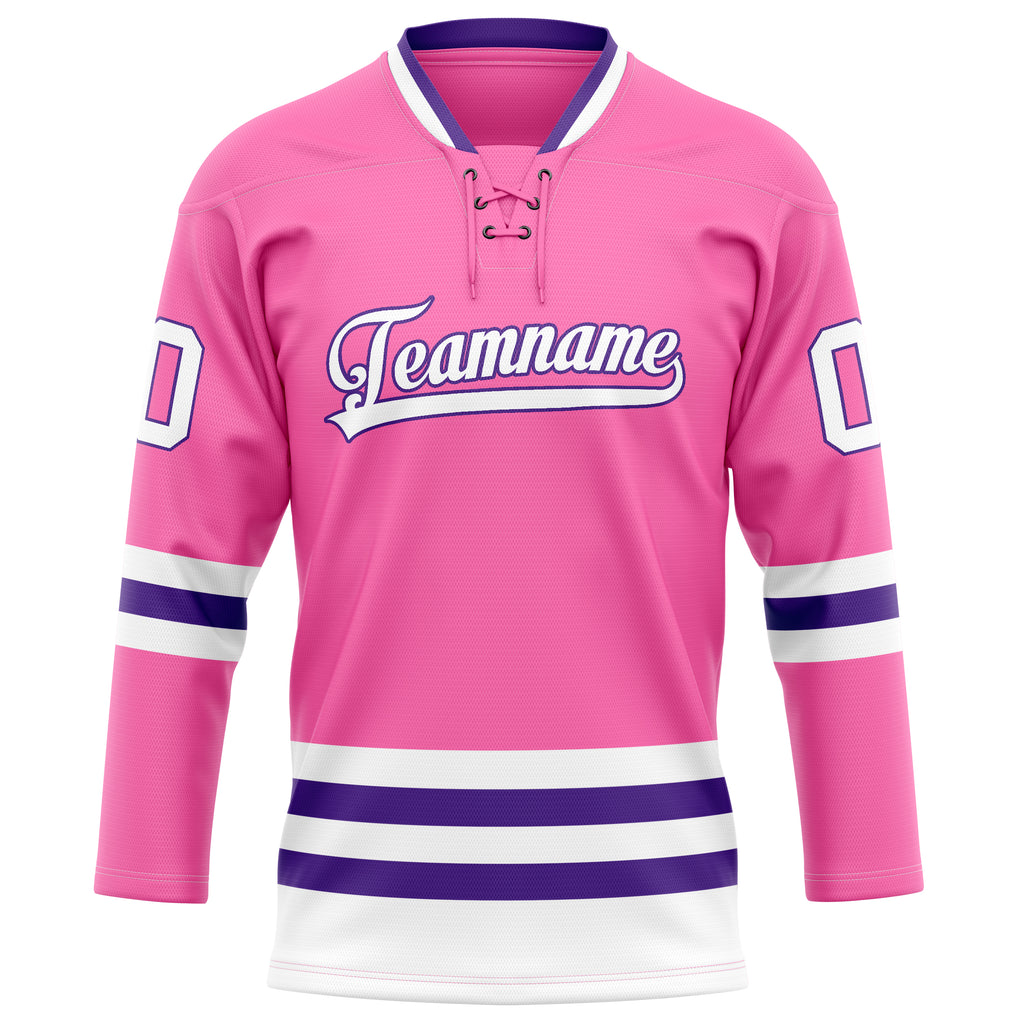 Personalized Pink & Purple Solid Colour Hockey Jersey