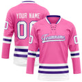 Personalized Pink & Purple Solid Colour Hockey Jersey