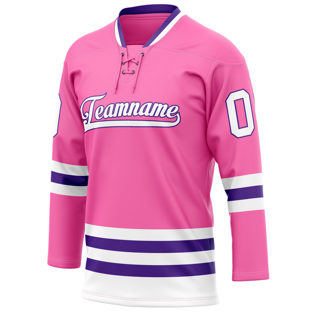 Personalized Pink & Purple Solid Colour Hockey Jersey