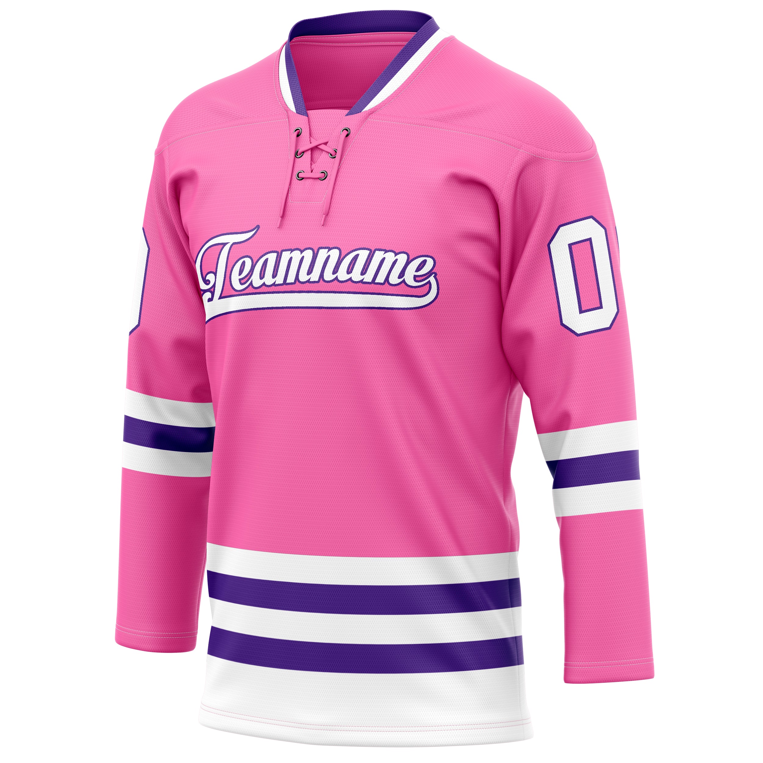 Personalized Pink & Purple Solid Colour Hockey Jersey