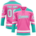 Personalized Pink & Teal Solid Colour Hockey Jersey