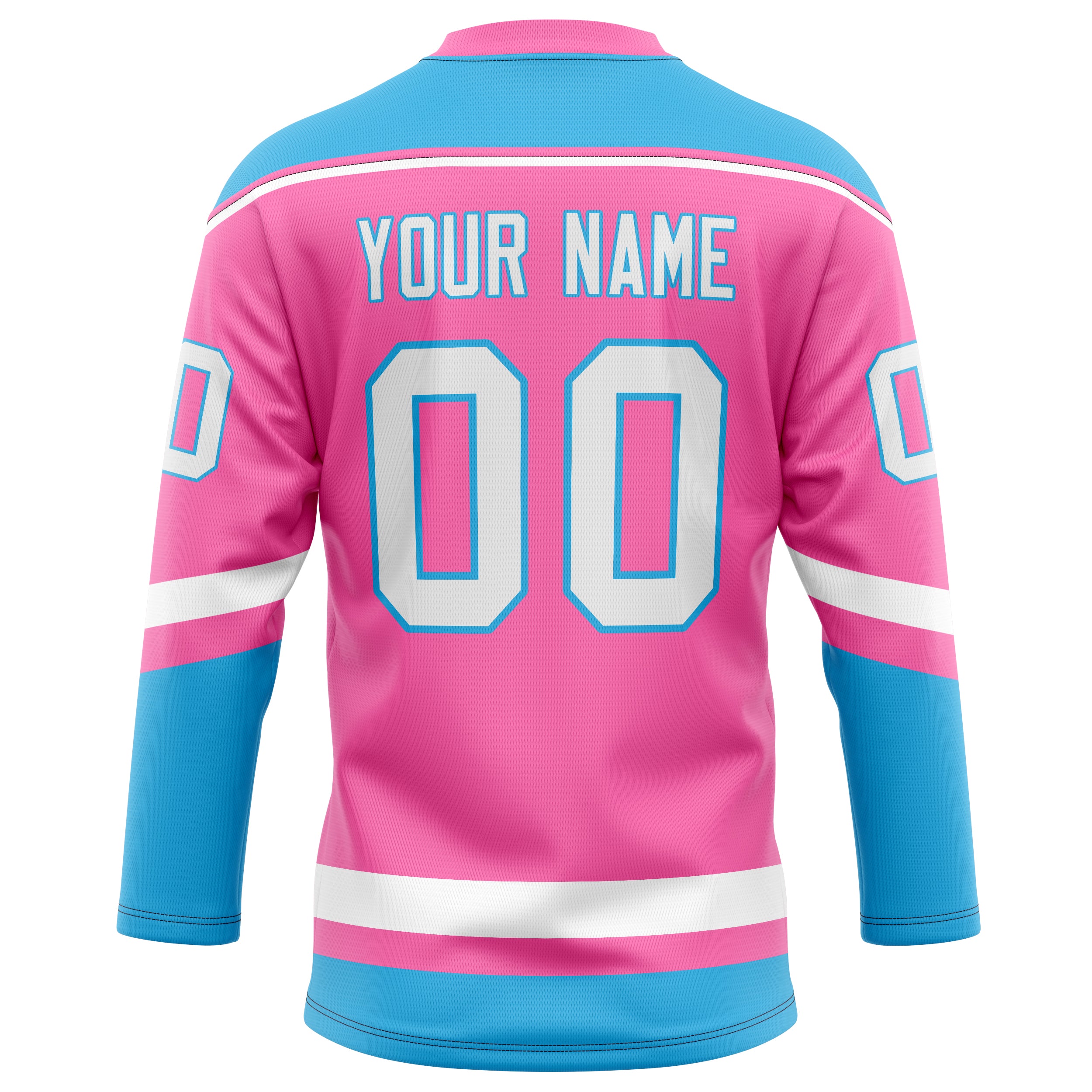 Personalized Pink & Blue Solid Colour Hockey Jersey