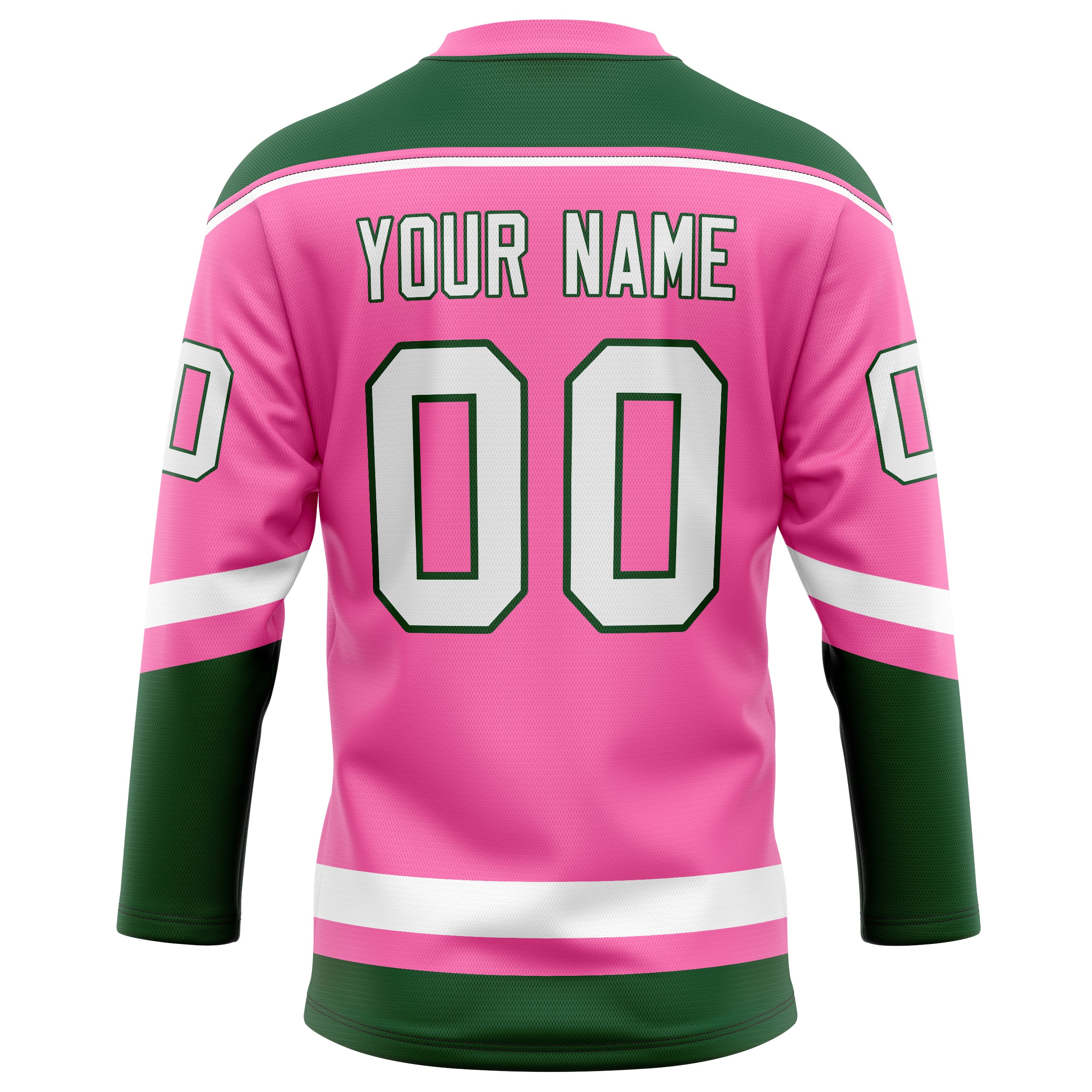 Personalized Pink & Kelly Green Solid Colour Hockey Jersey