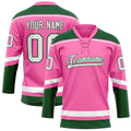 Personalized Pink & Kelly Green Solid Colour Hockey Jersey