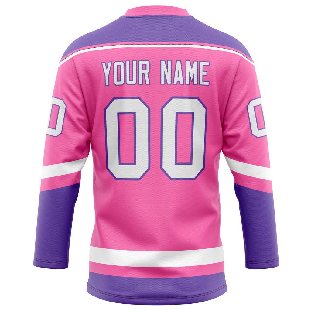 Personalized Pink & Purple Solid Colour Hockey Jersey