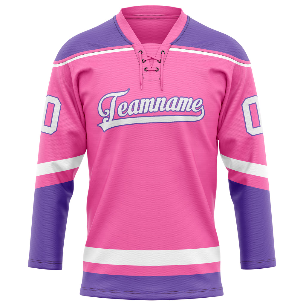 Personalized Pink & Purple Solid Colour Hockey Jersey
