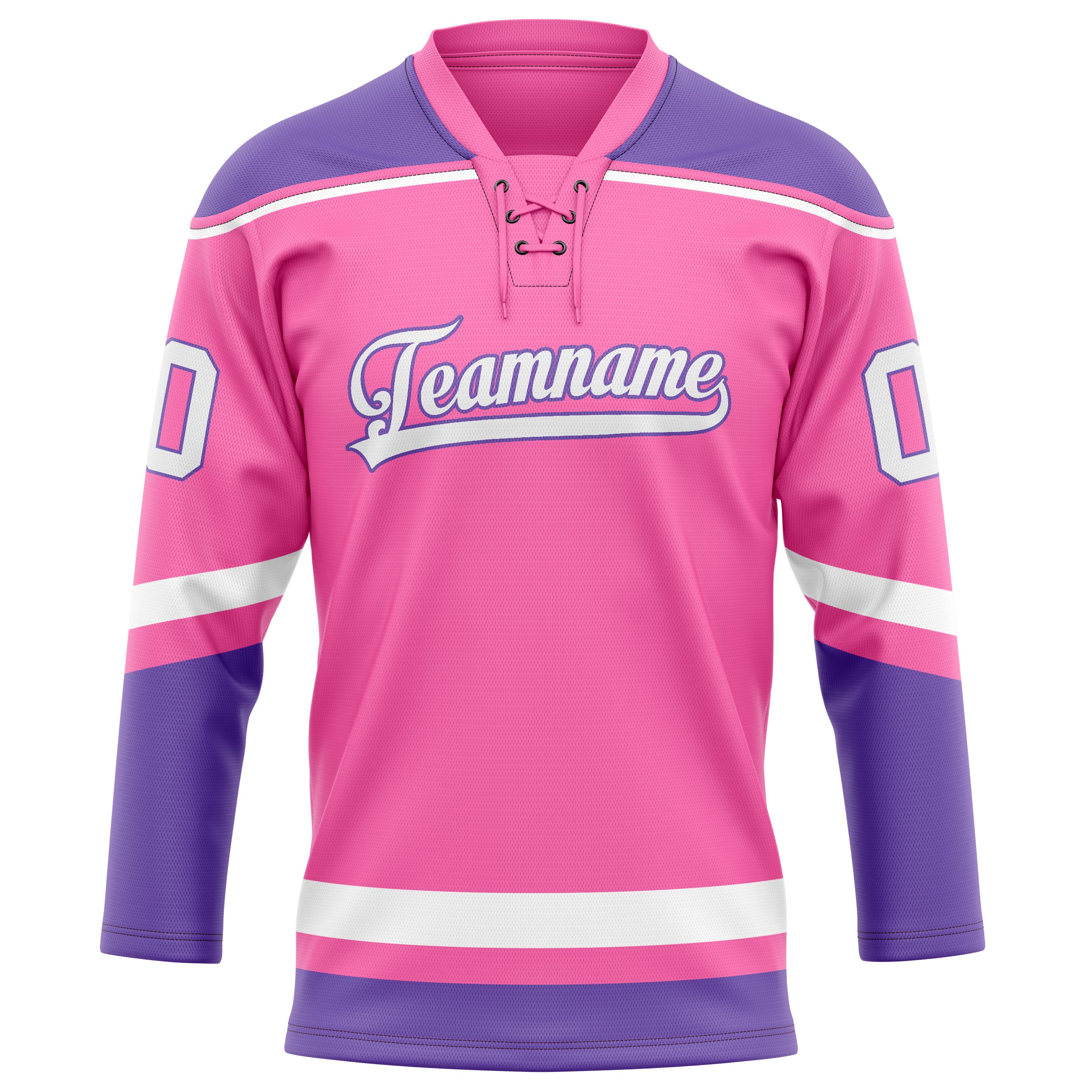 Personalized Pink & Purple Solid Colour Hockey Jersey