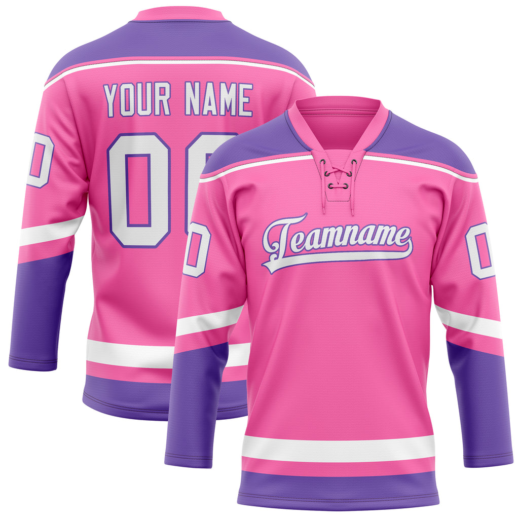 Personalized Pink & Purple Solid Colour Hockey Jersey