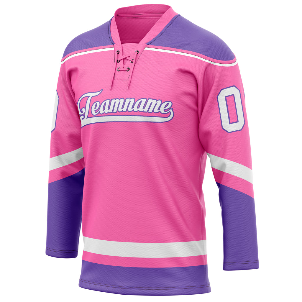 Personalized Pink & Purple Solid Colour Hockey Jersey