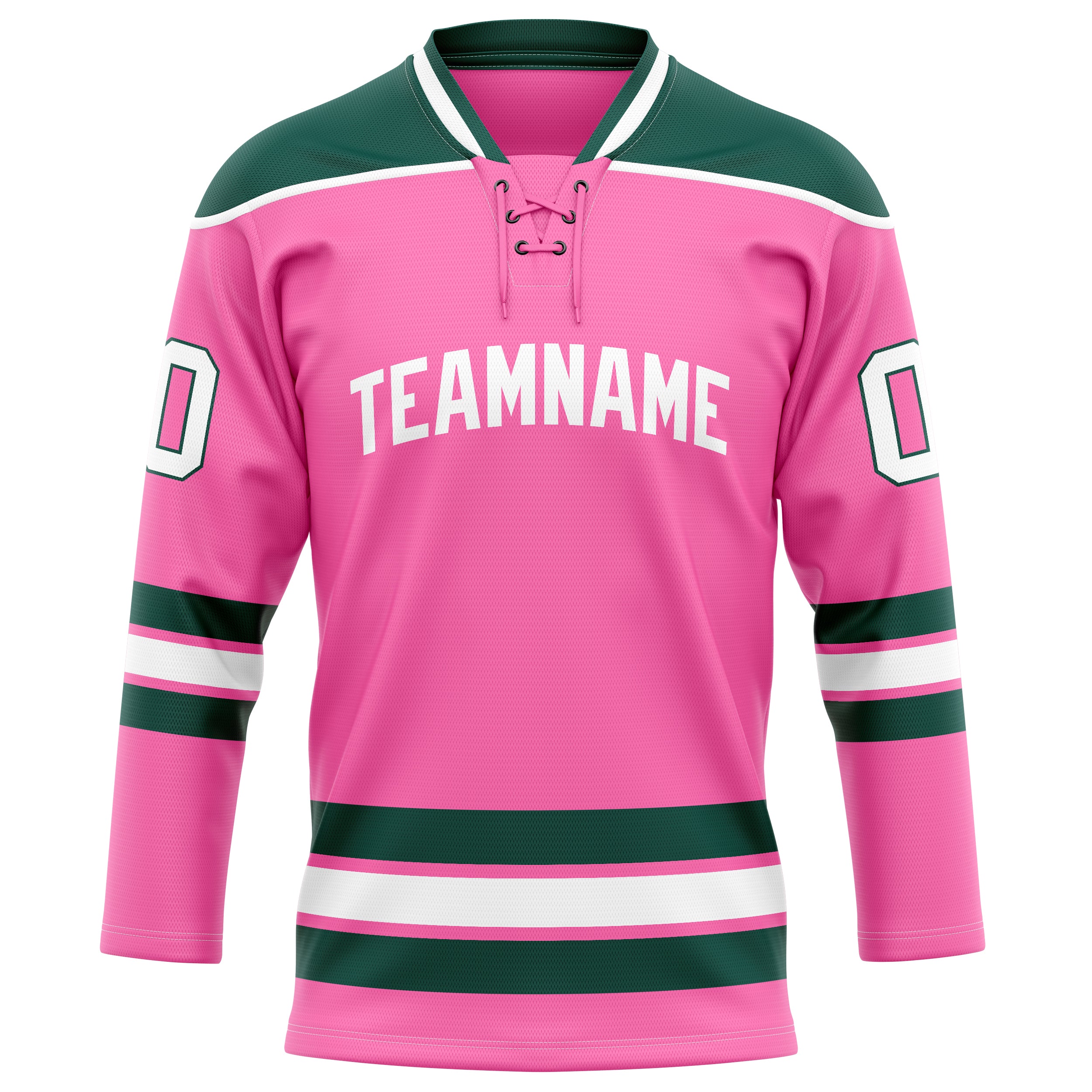 Personalized Pink & Kelly Green Solid Colour Hockey Jersey