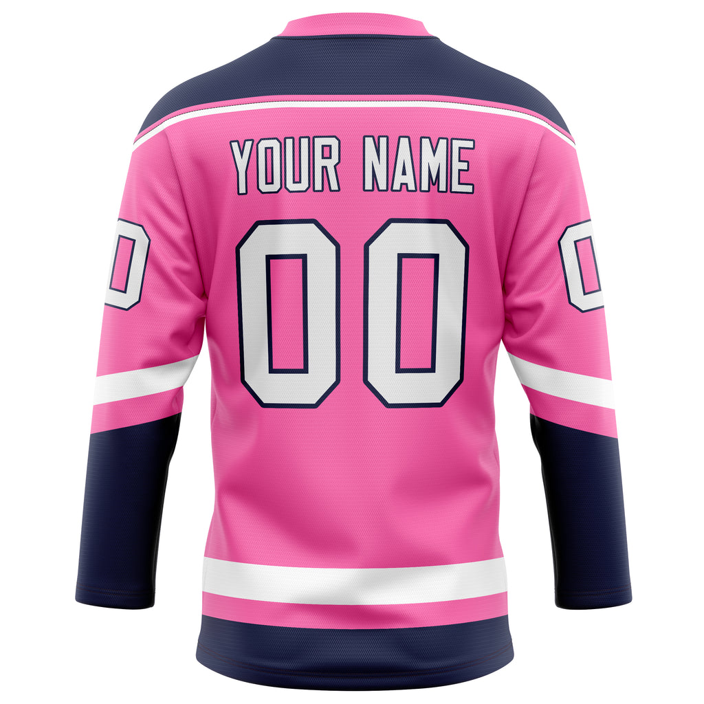 Personalized Pink & Black Solid Colour Hockey Jersey