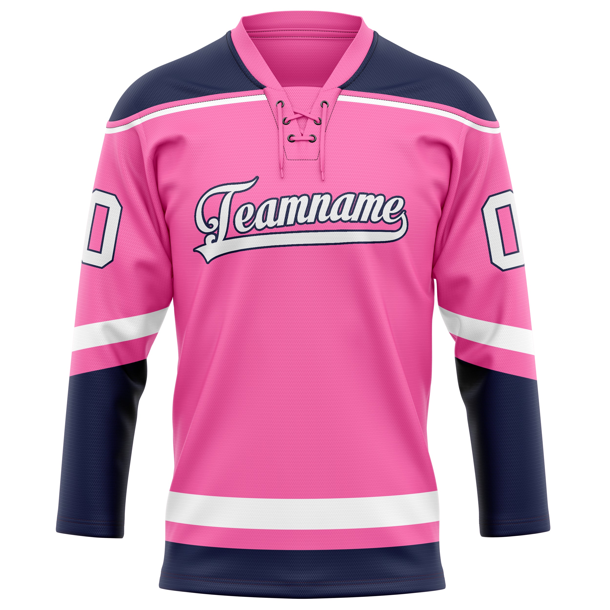 Personalized Pink & Black Solid Colour Hockey Jersey