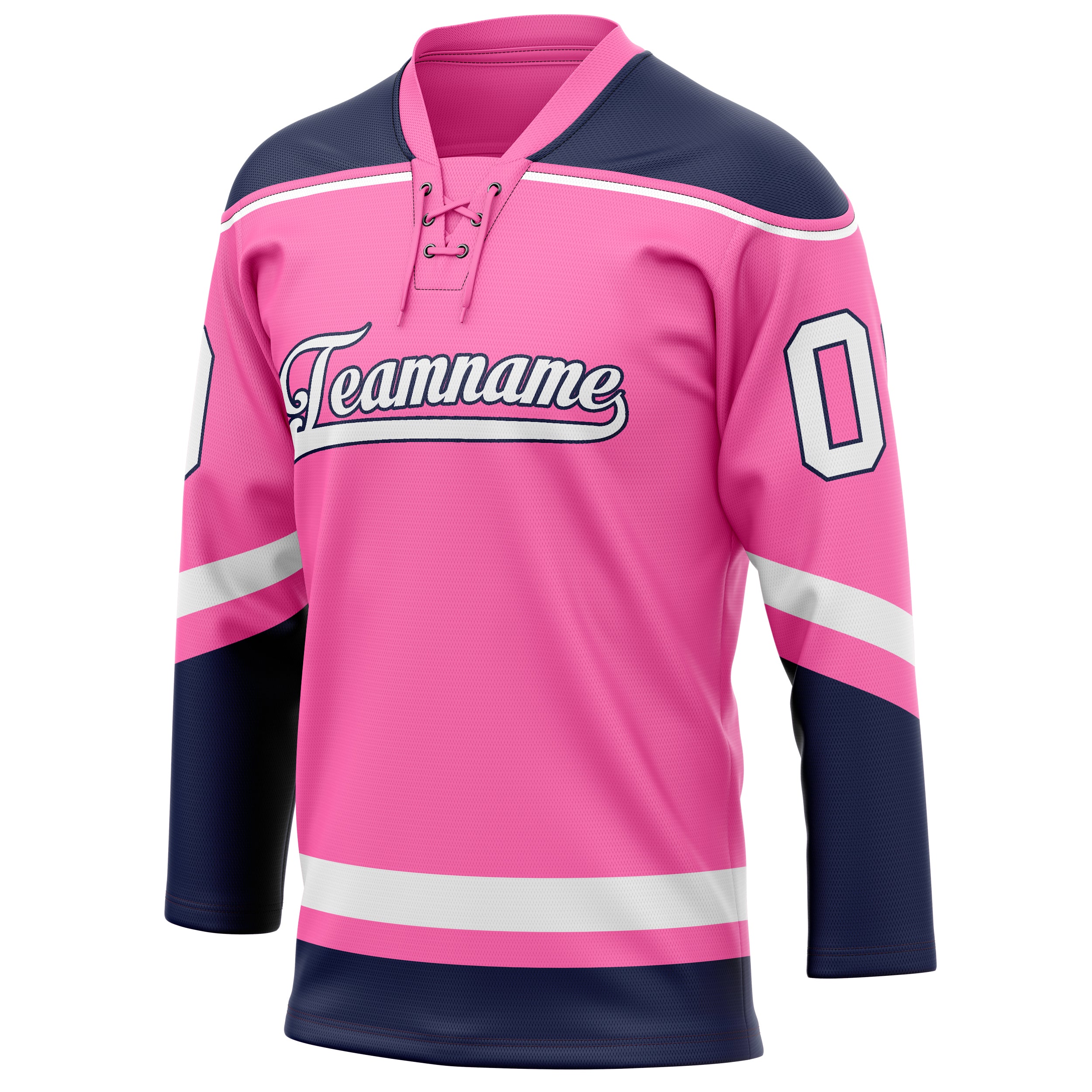 Personalized Pink & Black Solid Colour Hockey Jersey