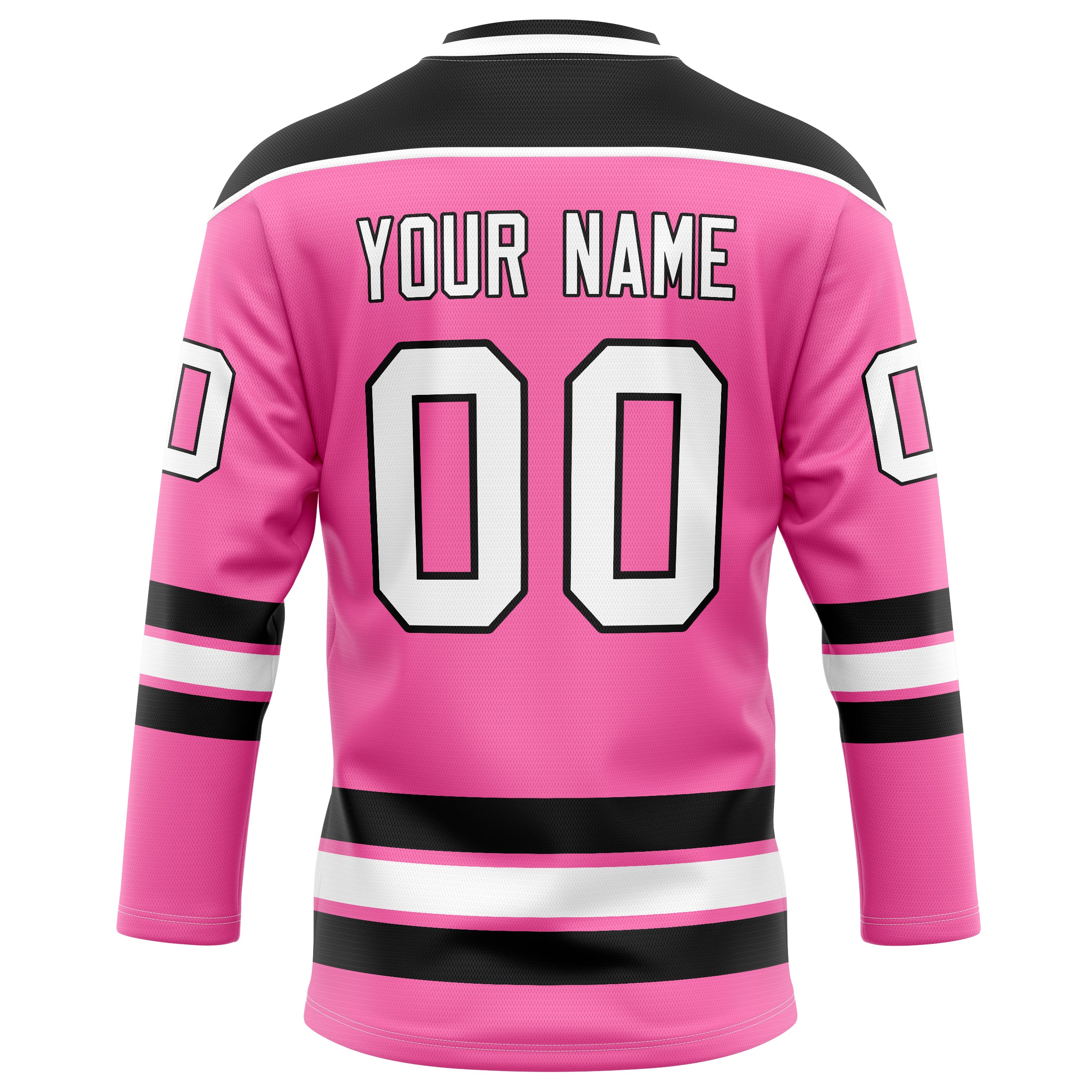 Personalized Pink & Black Solid Colour Hockey Jersey