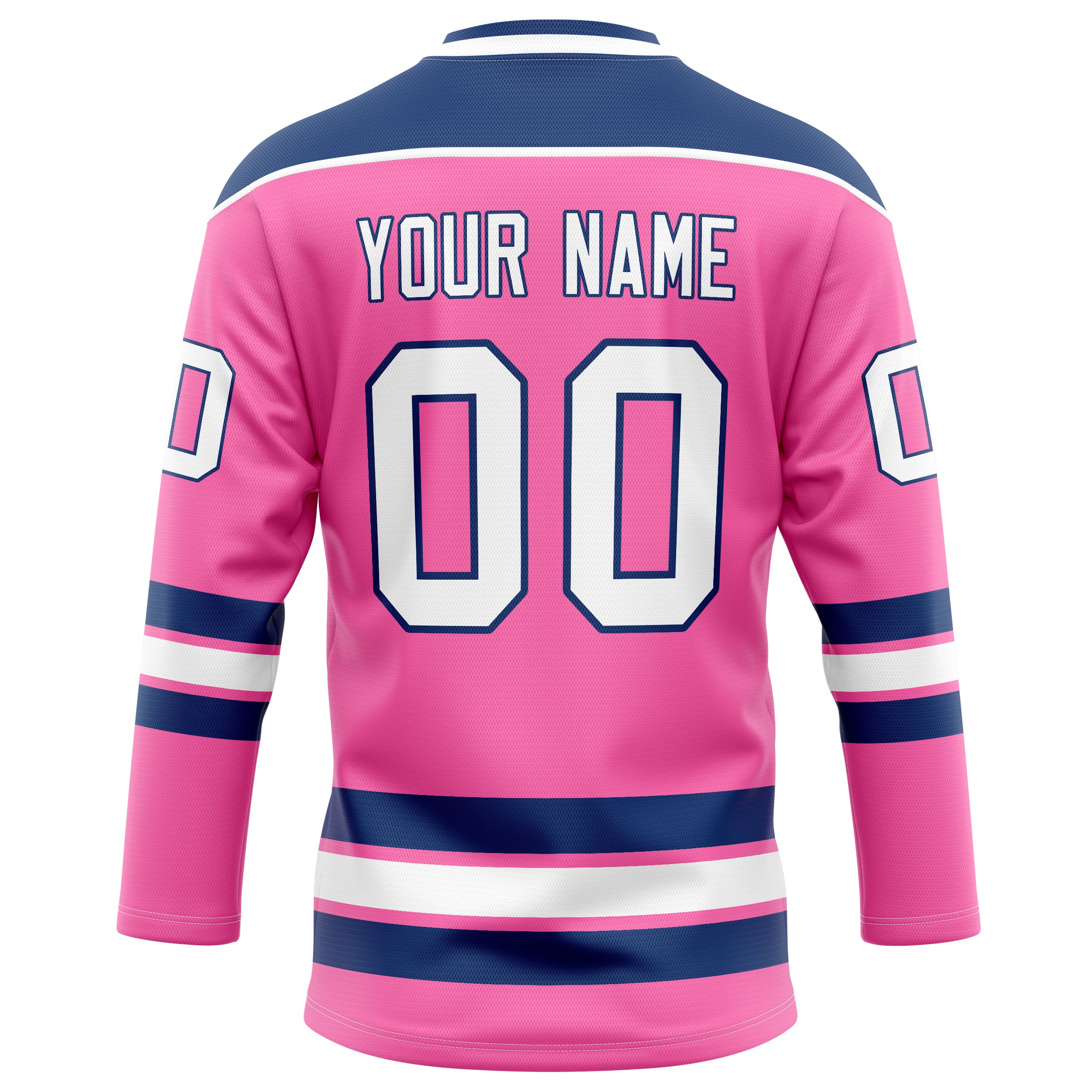 Personalized Pink & Navy Solid Colour Hockey Jersey