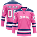 Personalized Pink & Navy Solid Colour Hockey Jersey