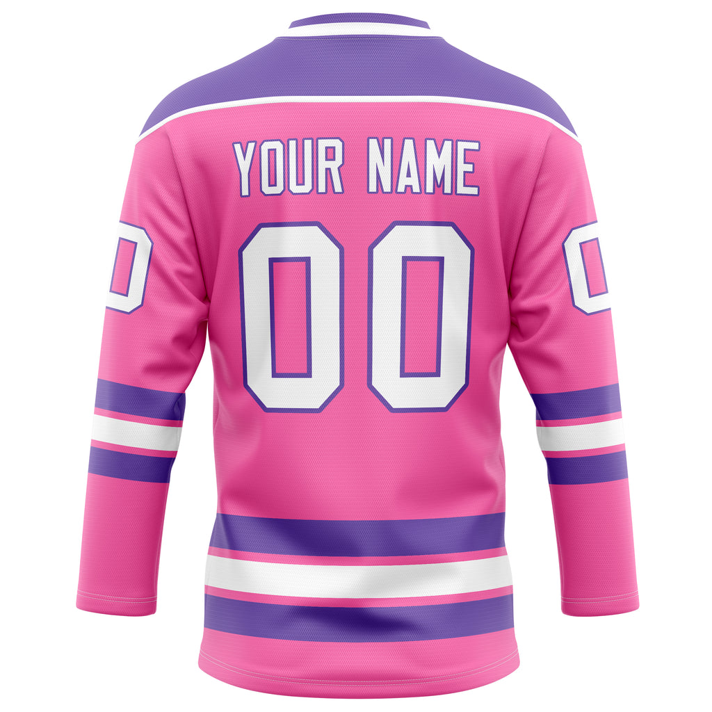 Personalized Pink & Purple Solid Colour Hockey Jersey