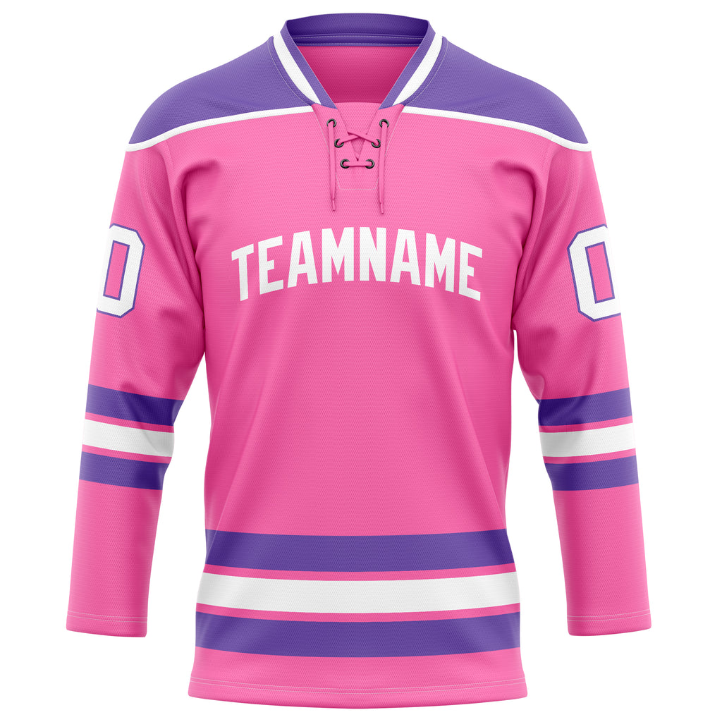 Personalized Pink & Purple Solid Colour Hockey Jersey
